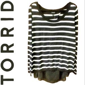 NEW Torrid New Plus Size Striped Layered Tunic Sweater
